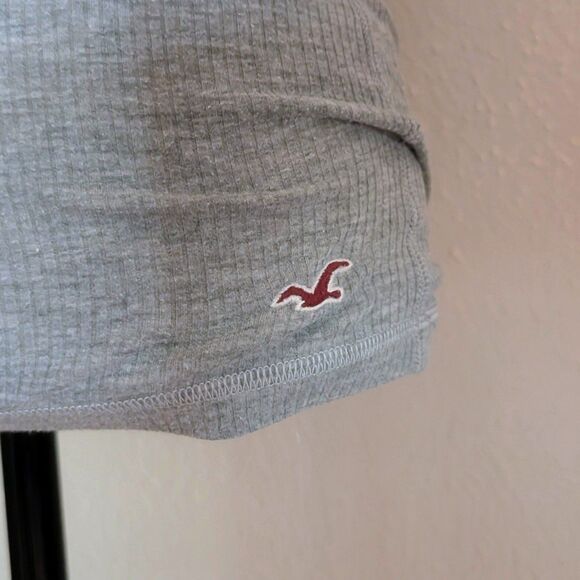 Hollister Y2K Lace Trim Gray Ribbed Soft Cami - Picture 3 of 5